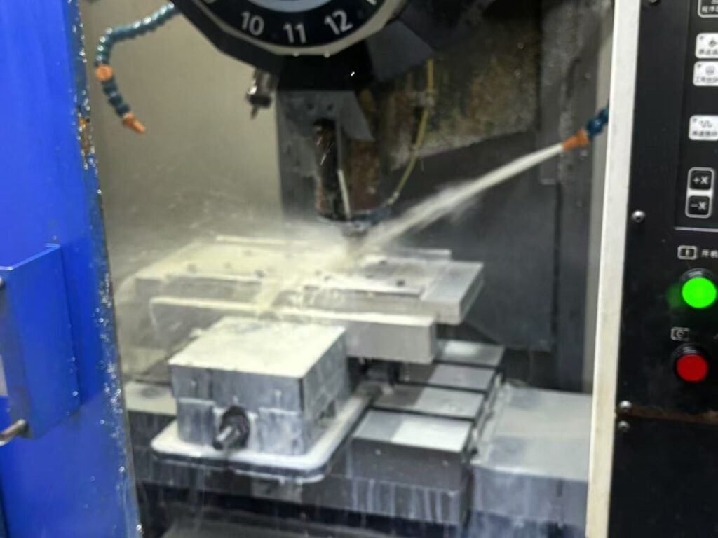 CNC machine working with precision