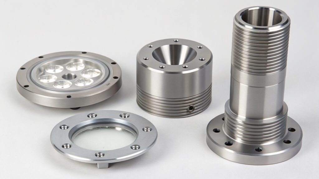 CNC turned outdoor lighting components